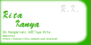 rita kanya business card